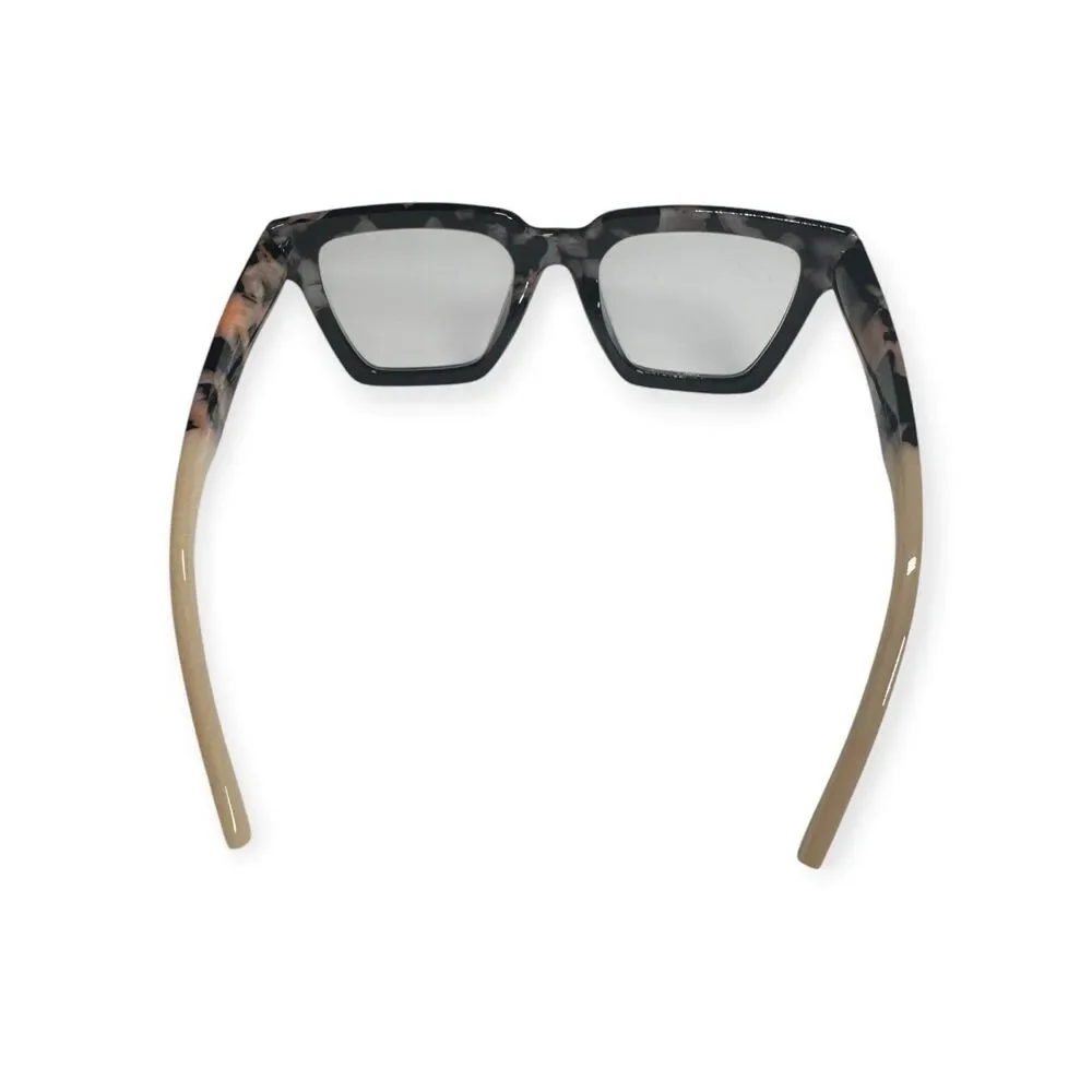 Peepers Take a Bow Tortoise Shell Eyeglasses Blue Light Large Frames Rectangle